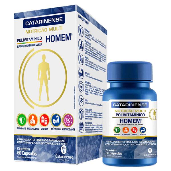 Imagem de Polivitamínico Homem Catarinense Pharma 180 cps - Kit 3 un