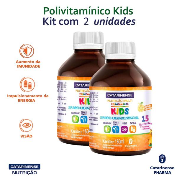 Imagem de Polivitamínico Kids Multi 15 Nutrientes 150ml Catarinense Pharma - Kit 2 unidades