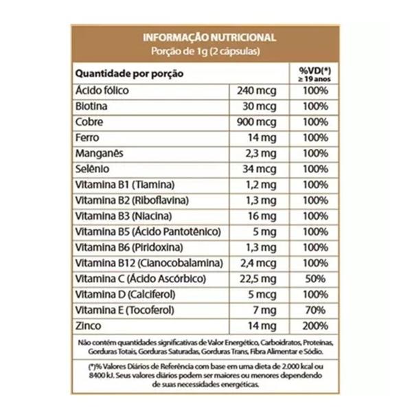 Imagem de Polivitamínico Vitamina Az 500mg 3x60 Cápsulas Gold Lab