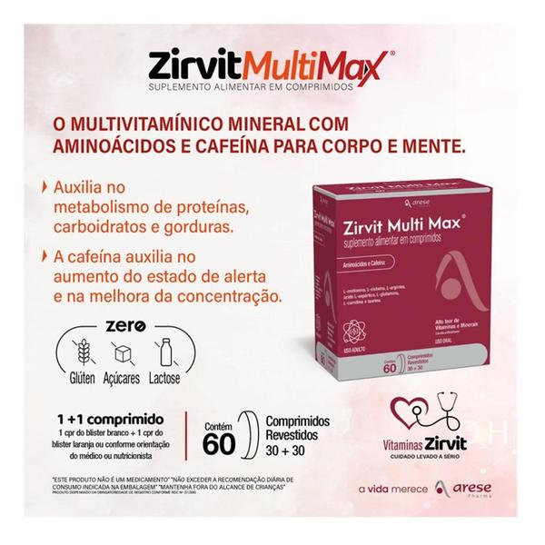 Imagem de Polivitamínico Zirvit Multi Max 60 Comprimidos