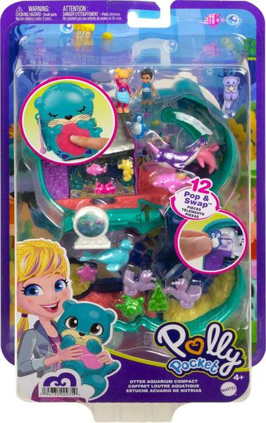 Imagem de Polly Pocket Aquário com Lontra, Tema Aquário, 5 Revelações, 12 Acessórios, Estourar & Trocar