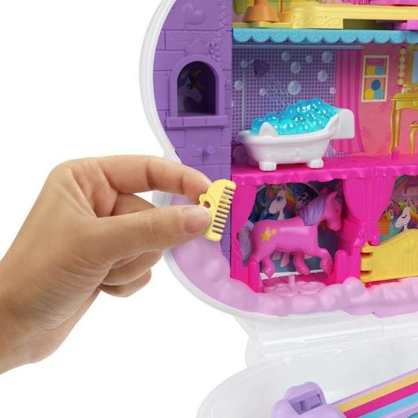 Imagem de Polly Pocket Conjunto de Brinquedo Salão De Unicórnio Arco-íris - Mattel