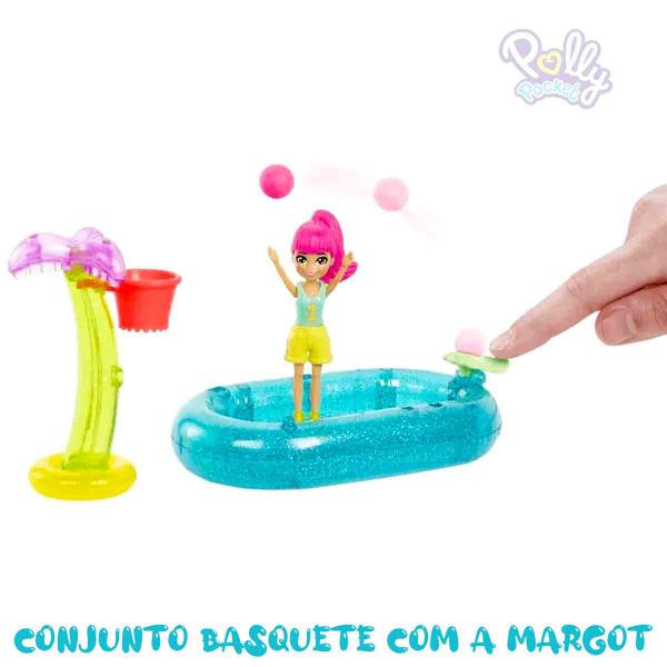 Imagem de Polly Pocket Mini Boneca Margot + Conjunto Basquete com Acessórios - Mattel HDW62