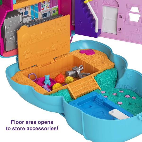 Imagem de Polly Pocket Teddy Bear Purse Compact, Tema sleepover com 2 Micro Dolls & 16 Acessórios, Pop & Swap Peg Feature, Great Gift for Ages 4 Years Old & Up