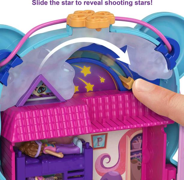 Imagem de Polly Pocket Teddy Bear Purse Compact, Tema sleepover com 2 Micro Dolls & 16 Acessórios, Pop & Swap Peg Feature, Great Gift for Ages 4 Years Old & Up