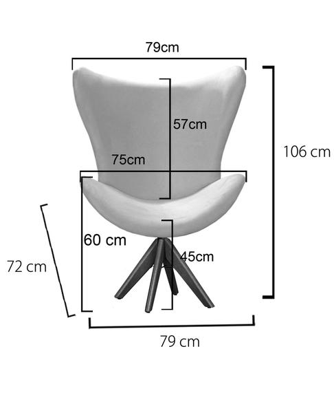 Imagem de Poltrona Alice Lisa Cadeira Egg Pé Giratório Madeira para Recepção, Escritório