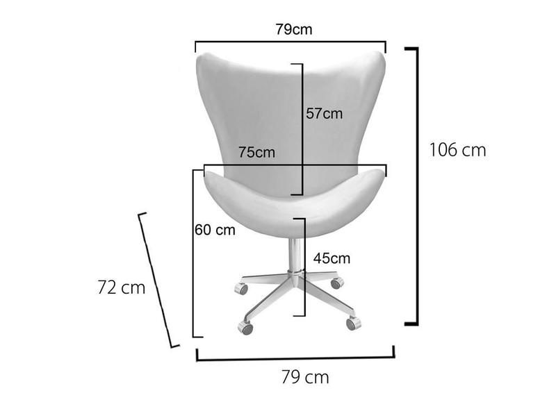 Imagem de Poltrona Alice Lisa Cadeira Egg Slim Giratória com Rodinhas