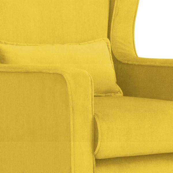 Imagem de Poltrona Amamentação Balanço Aurora Suede Amarelo - LM DECOR