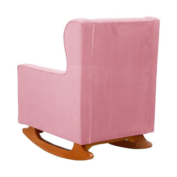 Imagem de Poltrona Amamentação Balanço Aurora Suede Rosa - LM DECOR