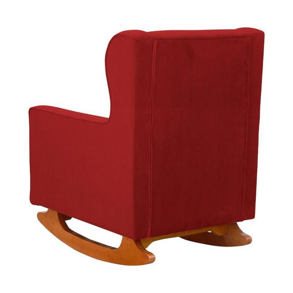 Imagem de Poltrona Amamentação Balanço Aurora Suede Vermelho - LM DECOR