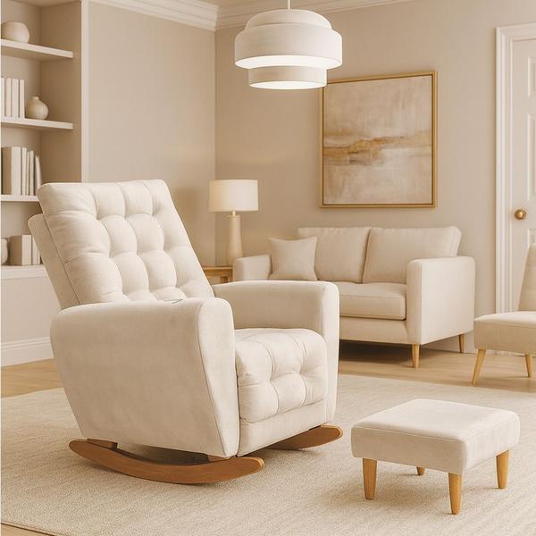 Poltrona Amamentação Base Balanço Cecilia - Silverio Decor