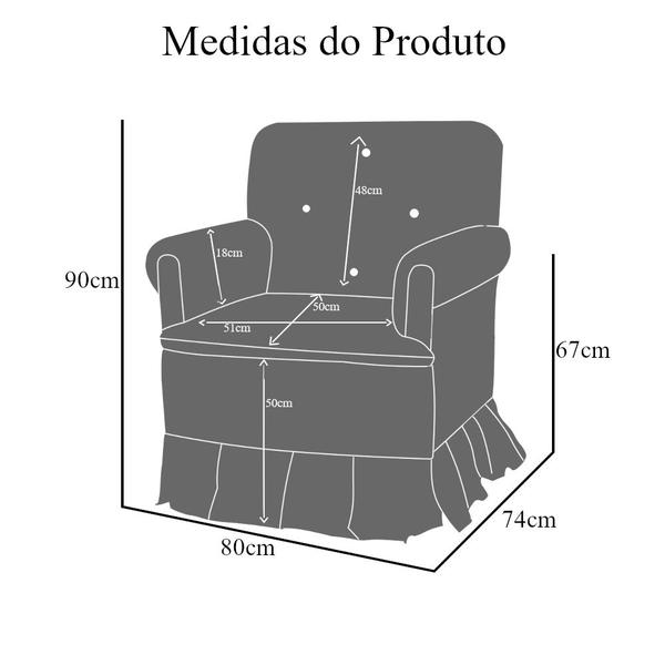 Imagem de Poltrona Amamentação com Balanço + Puff Laura Veludo Cinza