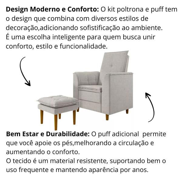 Poltrona Amamentação Confortável Com Puff Ayla Linho - Online Confort Imagem de Poltrona Amamentação Confortável Com Puff Ayla Linho