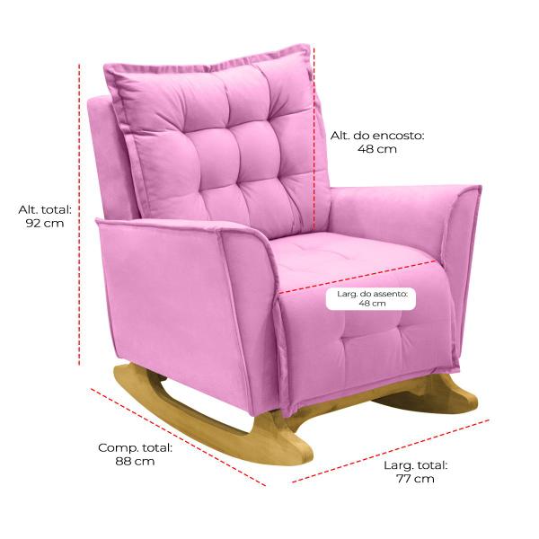 Poltrona Amamentação De Balanço Helena + Puff Veludo Quarto Bebê - Navega Móveis Imagem de Poltrona Amamentação De Balanço Helena + Puff Veludo Quarto Bebê