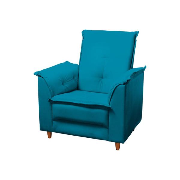 Poltrona Amamentação e Puff Ariel Suede Azul Tiffany Pés Palito Bnn Decor - NewBelle Decor Imagem de Poltrona Amamentação e Puff Ariel Suede Azul Tiffany Pés Palito Bnn Decor