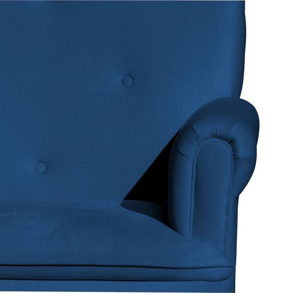 Imagem de Poltrona Amamentação Laura Suede Azul Marinho - Vallisa Decor