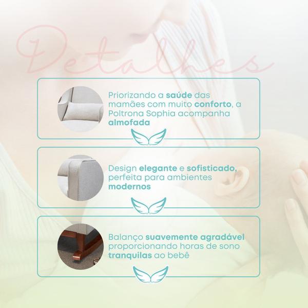 Poltrona Amamentação Sophia com Pé Canoa e Puff Reto 1 Almofada Bouclé - Phoenix Baby Imagem de Poltrona Amamentação Sophia com Pé Canoa e Puff Reto 1 Almofada Bouclé