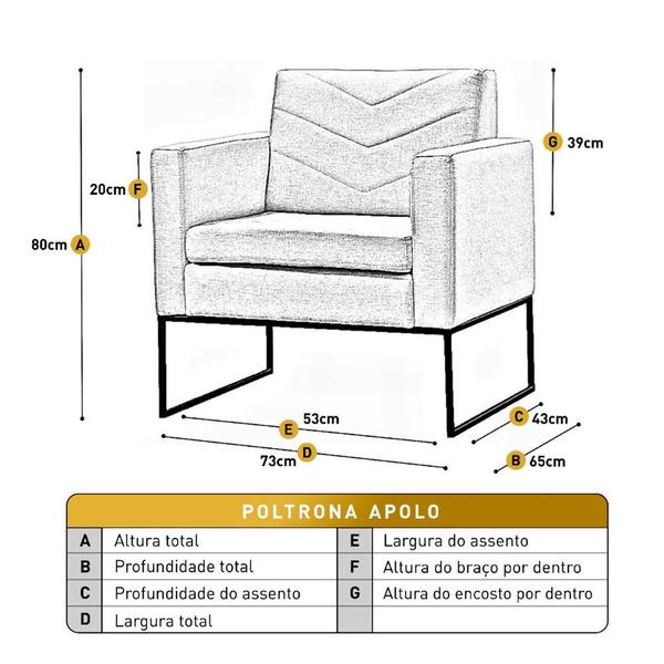 Imagem de Poltrona Apolo Luxo Base Bronze Castellar Móbile