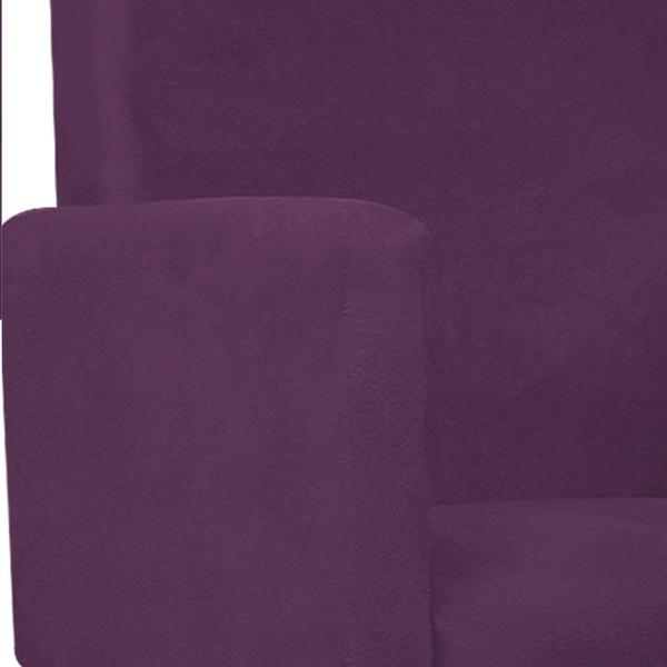 Imagem de Poltrona Arenzza Pés Palito Mel Suede Roxo - DAMAFFÊ MÓVEIS