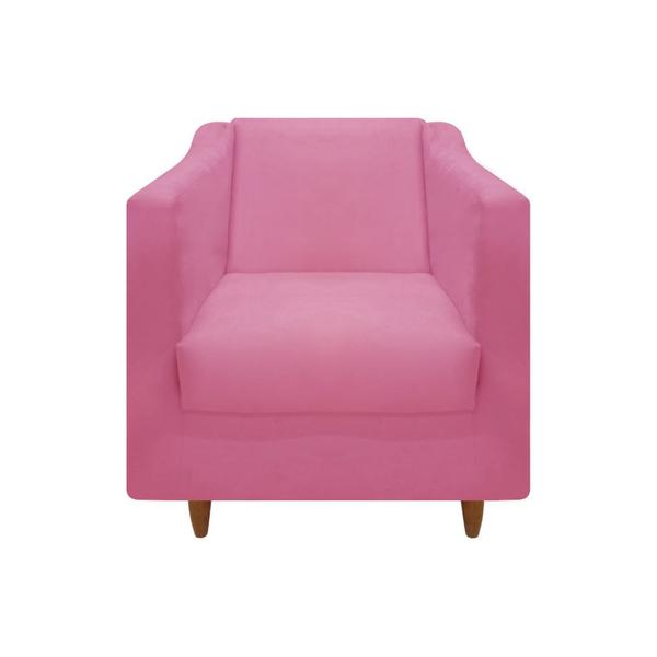 Imagem de Poltrona Átila Decorativa Sala Suede Rosa