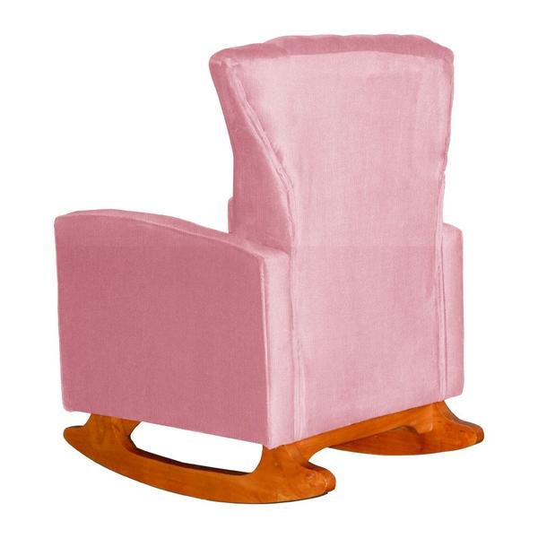 Imagem de Poltrona Balanço C/ Puff Melinda Suede Rosa Barbie - LM DECOR