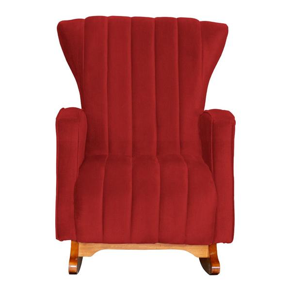 Imagem de Poltrona Balanço C/ Puff Melinda Suede Vermelho - LM DECOR