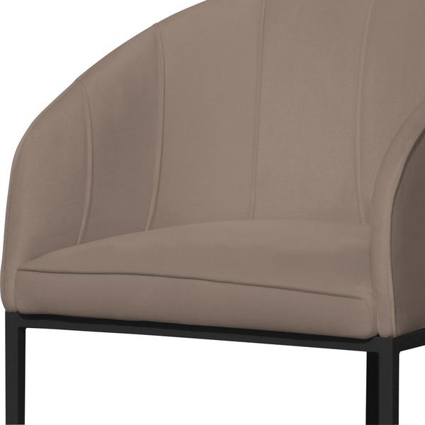 Imagem de Poltrona Banqueta Decorativa Mia Luxo Base Metal Preta Suede  - Estopar