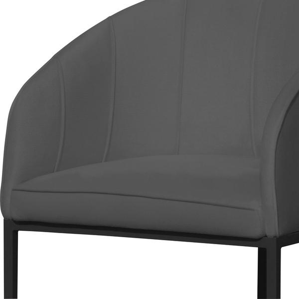 Imagem de Poltrona Banqueta Decorativa Mia Luxo Base Metal Preta Suede  - Estopar