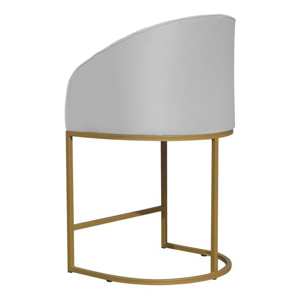 Imagem de Poltrona Banqueta Decorativa Mia Suede Base Metal Dourada - Estopar