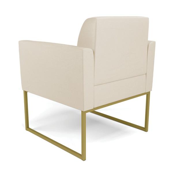 Imagem de Poltrona Base Industrial Dourado Marisa material sintético Bege D03 - D'Rossi