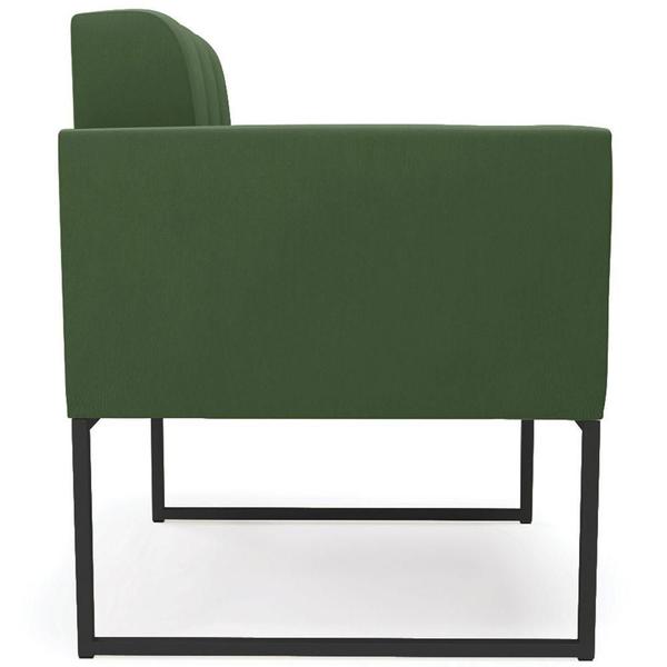 Imagem de Poltrona Base Industrial Preto Kit 2 Ana Suede Verde