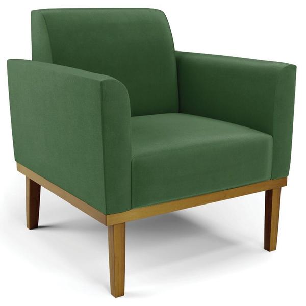 Poltrona Base Madeira Castanho Kit 2 Maressa Suede Verde - Ibiza Imagem de Poltrona Base Madeira Castanho Kit 2 Maressa Suede Verde - Ibiza