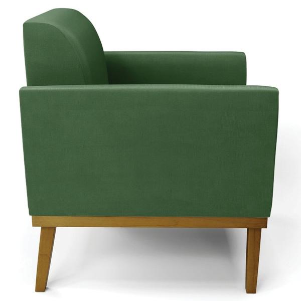 Poltrona Base Madeira Castanho Kit 2 Maressa Suede Verde - Ibiza Imagem de Poltrona Base Madeira Castanho Kit 2 Maressa Suede Verde - Ibiza