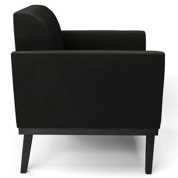 Imagem de Poltrona Base Madeira Preto Kit 2 Maressa Suede Preto - Ibiza