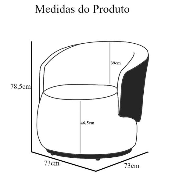 Imagem de Poltrona Beatriz com Composê Calacata Cinza no Bouclê Azul - Belliv Decor