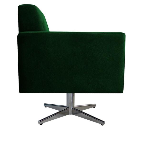 Imagem de Poltrona Bella Base Giratória de Metal Suede Verde - ADJ Decor