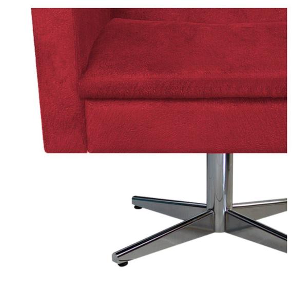 Imagem de Poltrona Bella Base Giratória de Metal Suede Vermelho - ADJ Decor