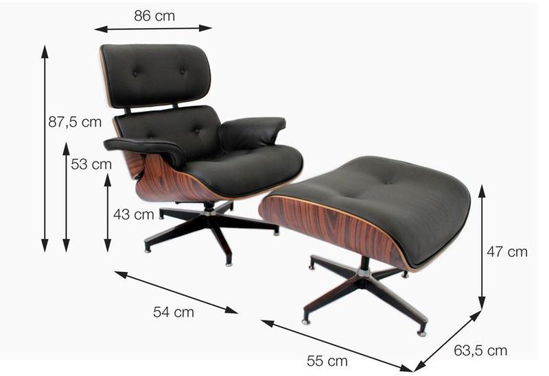 Imagem de Poltrona Boxbit Eames Branca com Puff Boxbit