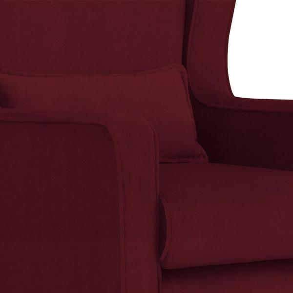 Imagem de Poltrona C/ Puff Balanço Amamentação Aurora Suede Bordo - LM DECOR