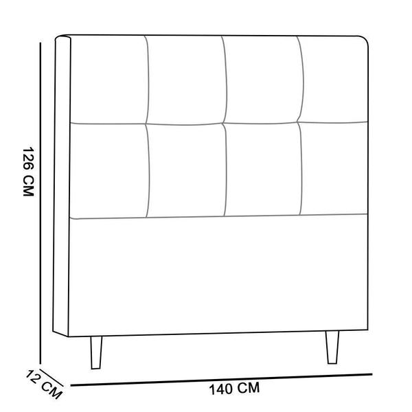 Imagem de Poltrona + Cabeceira Casal 140 cm Platinum Decor Preta