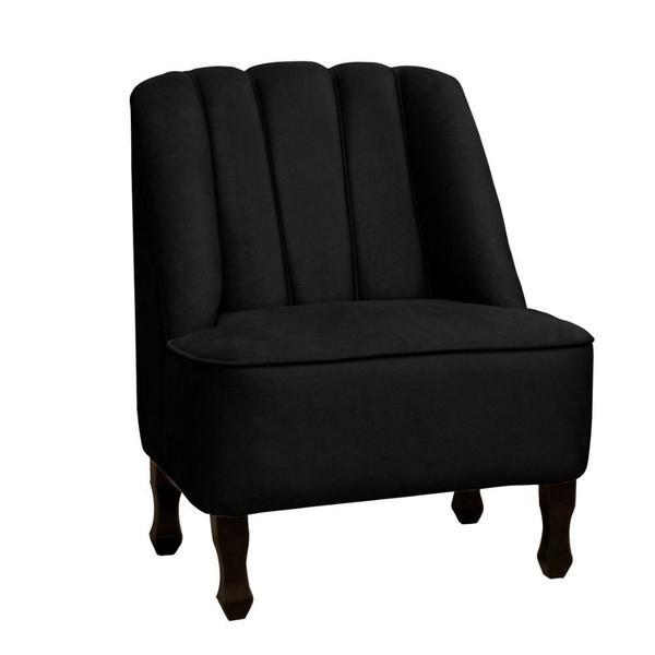 Imagem de Poltrona Cadeira Carlita Classic Luxo Para Escritório Sala Suede Preto - Ahazzo Móveis