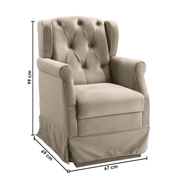 Poltrona Cadeira de Amamentação Ternura Balanço e Puff Suede Bege Shop das Cabeceiras Imagem de Poltrona Cadeira de Amamentação Ternura Balanço e Puff Suede Bege Shop das Cabeceiras