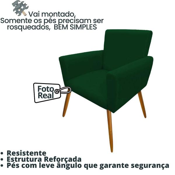 Imagem de Poltrona Cadeira Decorativa para Escritório Estofada Resistente Recepção Sala de estar Sala de espera