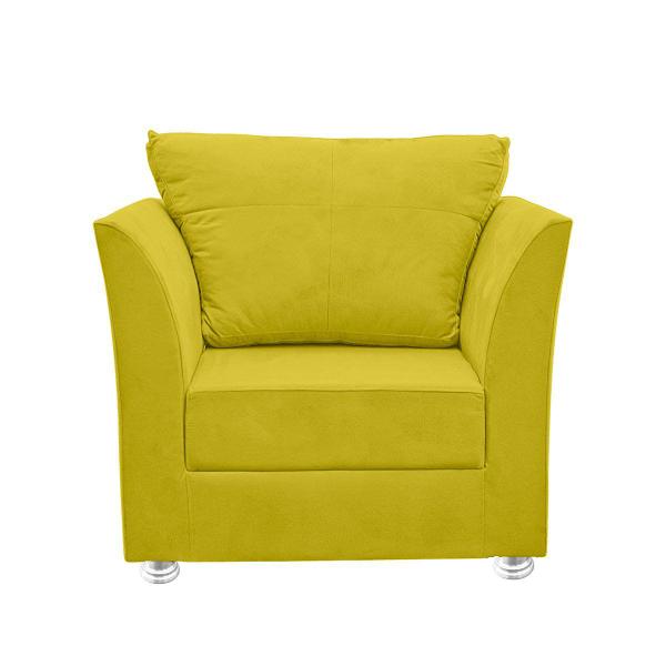 Imagem de Poltrona Cadeira Decorativa Para Sala E Quarto Lisboa Suede Amarelo