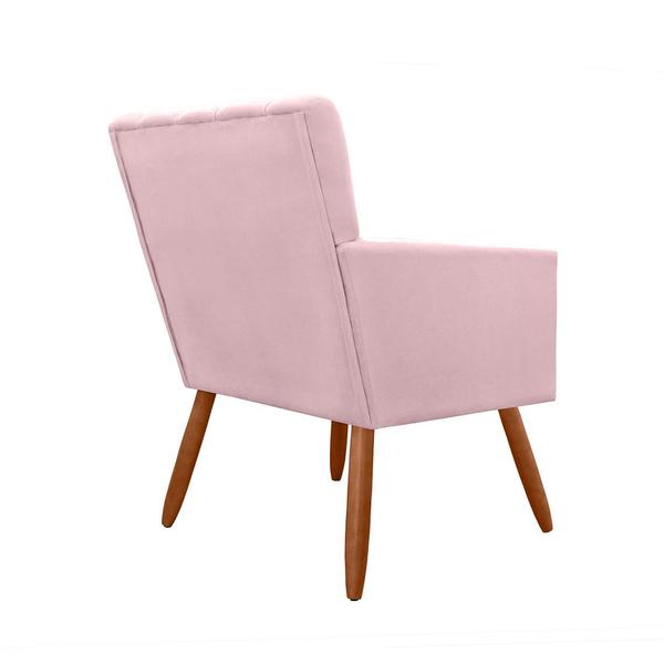 Imagem de Poltrona Cadeira Decorativa Para Sala Recepção Cecília Suede Rosa Bebe - INCASA DECOR