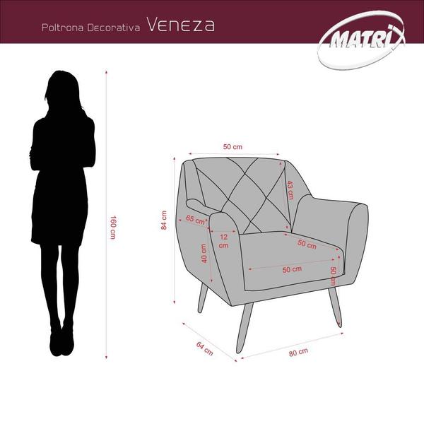 Imagem de Poltrona Cadeira Decorativa Pés Palito Veneza Marrom Matrix