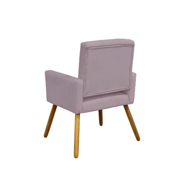 Imagem de Poltrona Cadeira Estofada Decorativa Camila Recepção Suede Rose - INCASA DECOR