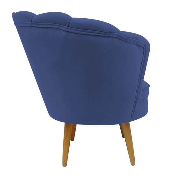 Imagem de Poltrona Cadeira Pétala de Flor Plus Luxo Confort Suede Azul Marinho - Ahazzo Móveis