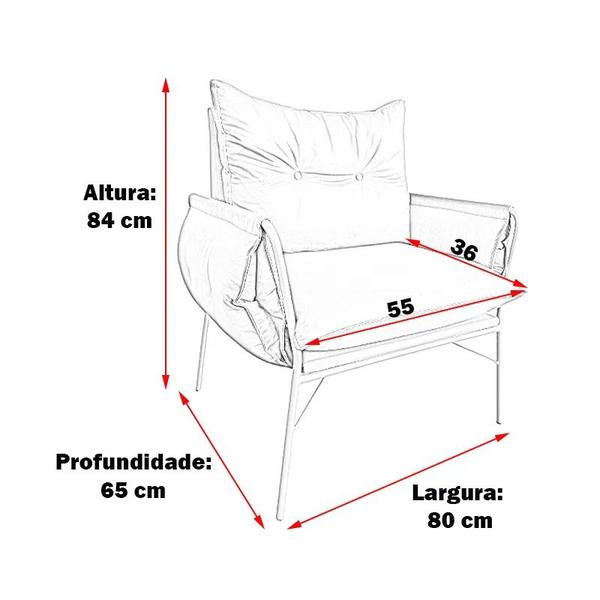 Imagem de Poltrona Cadeira - Sala de Jantar - Sala de Recepção - Corano - Estopar