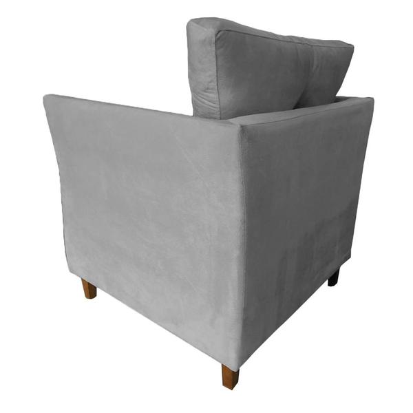 Imagem de Poltrona Cadeira Sofá Decorativa Isis Sala Estar Salão Beleza Suede Cinza - Dl Decor